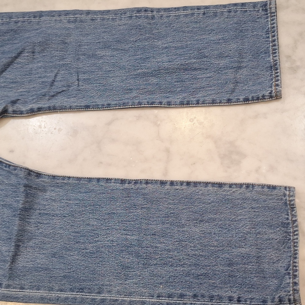 Levi's 501 Button Fly Blue Straight Leg Jeans Iconic Style 34 X 30 Medium‎ Wash - Picture 7 of 9